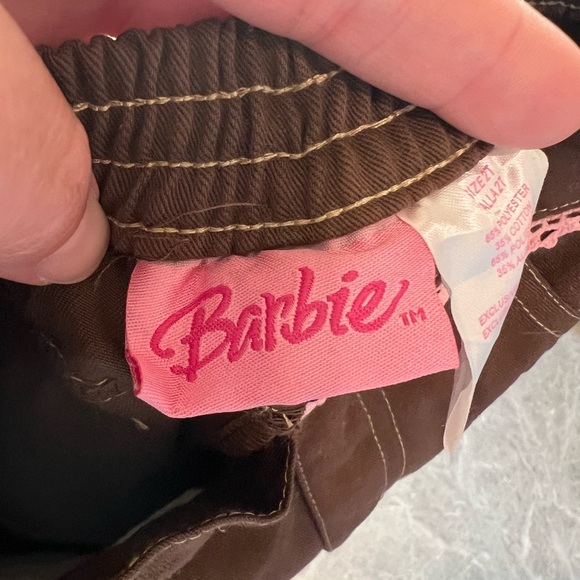 Y2K Barbie Chocolate Brown Kids Shorts with Pink Stitching 2008 2T Girls - Picture 5 of 7
